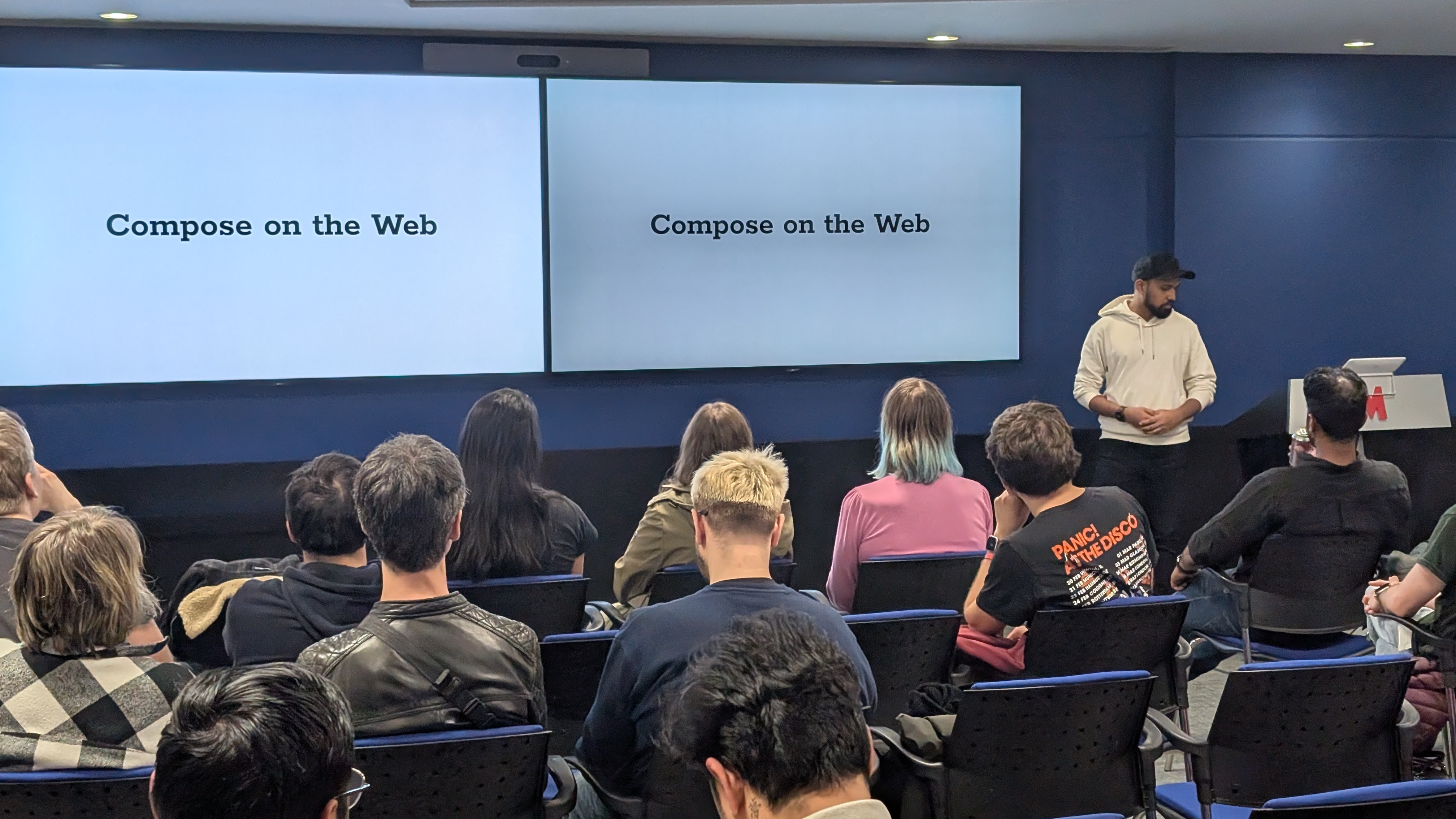 Akram Hussain presenting at Londroid