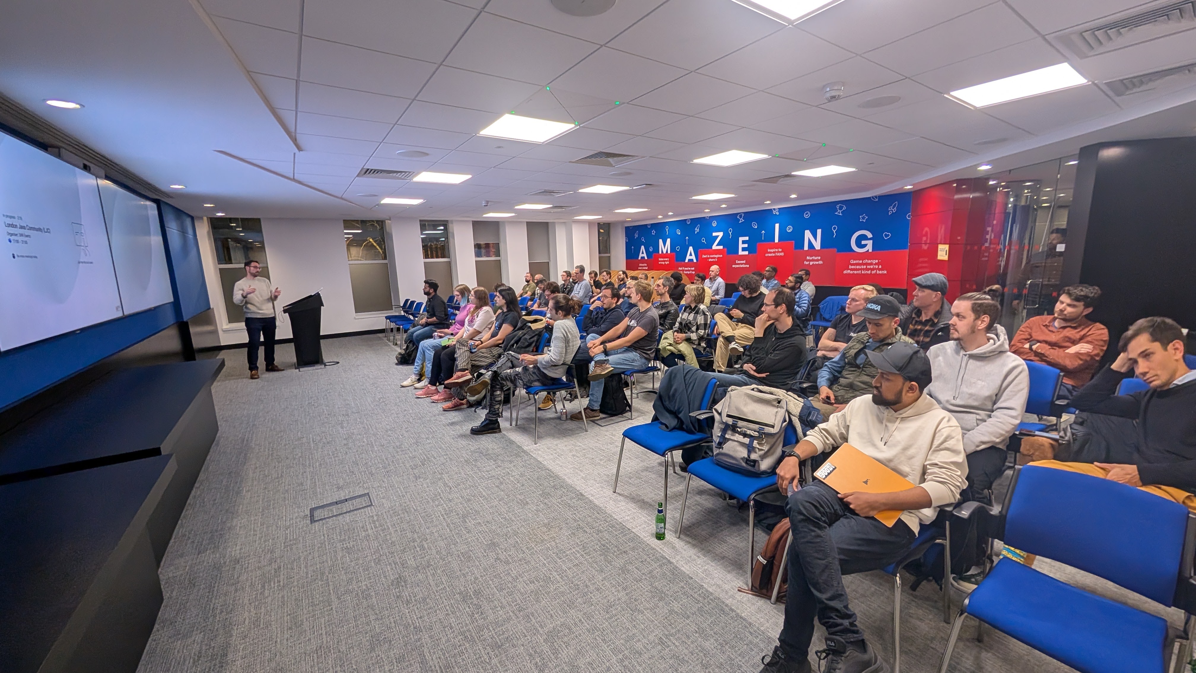 Londroid attendees listening to the talk